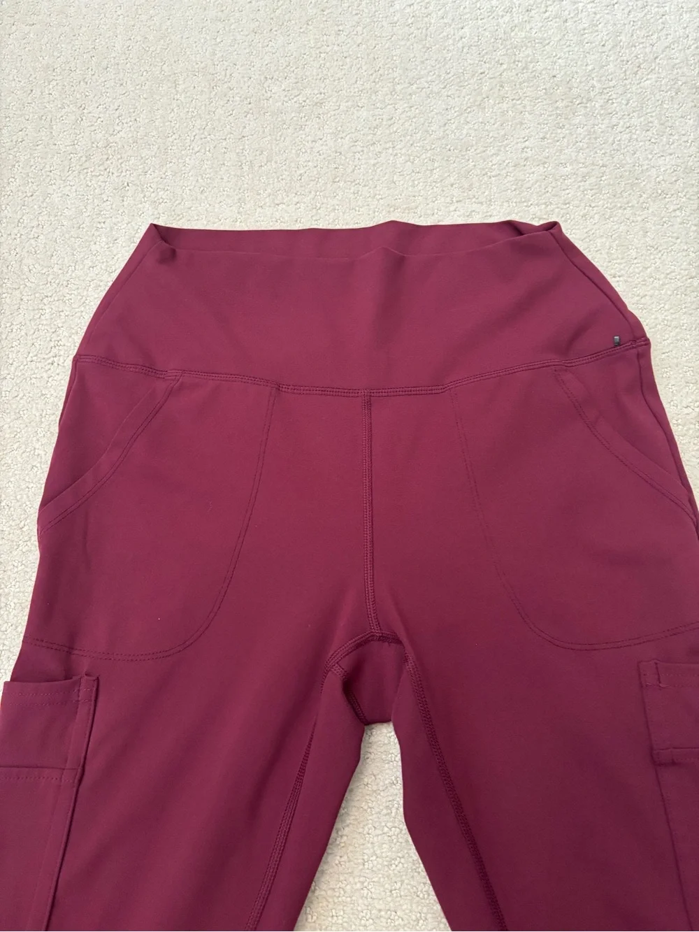 Spyder Active Burgundy Maroon High-Waist Leggings With Pockets